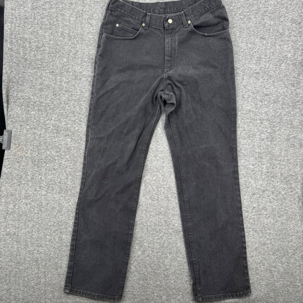Riders by Lee Mens Straight Leg Jeans Washed Black Denim 36x32 Vintage Style